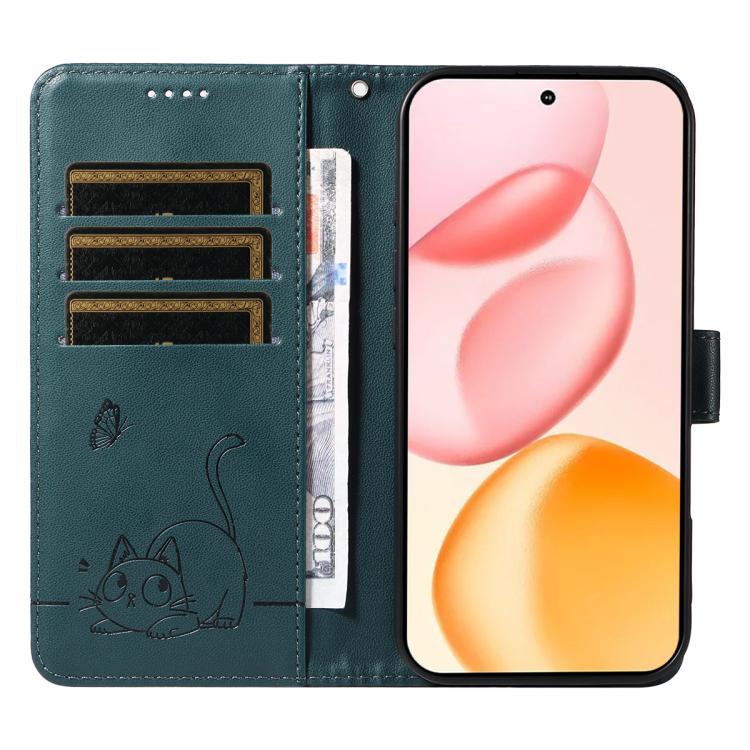 For Honor 400 Global 156.5mm Adorable Cat Embossed Pattern Flip Leather Phone Case
