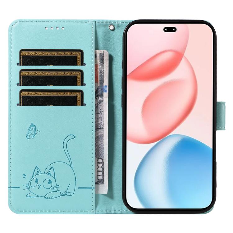 For Honor 400 Pro Global 160.8mm Adorable Cat Embossed Pattern Flip Leather Phone Case