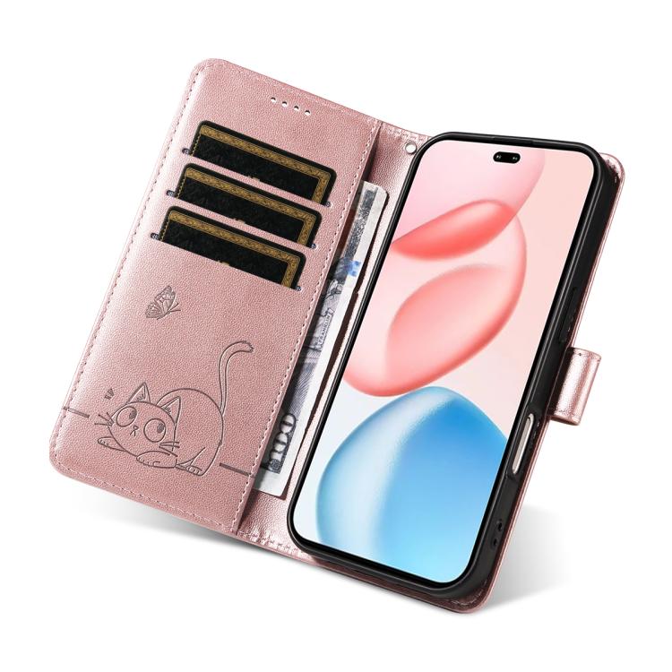 For Honor 400 Pro Global 160.8mm Adorable Cat Embossed Pattern Flip Leather Phone Case