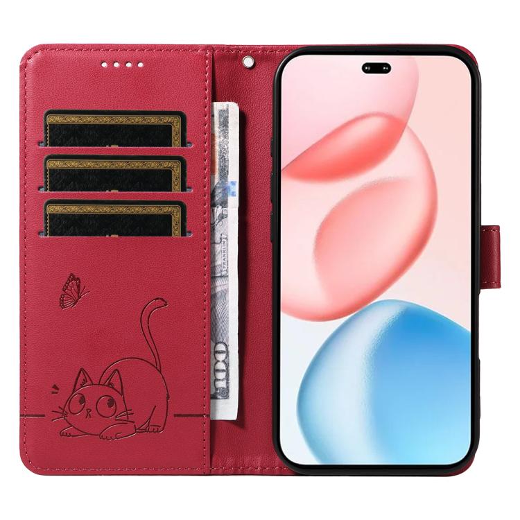 For Honor 400 Pro Global 160.8mm Adorable Cat Embossed Pattern Flip Leather Phone Case