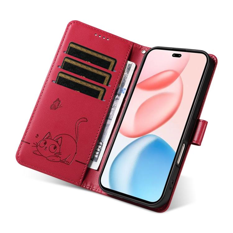 For Honor 400 Pro Global 160.8mm Adorable Cat Embossed Pattern Flip Leather Phone Case
