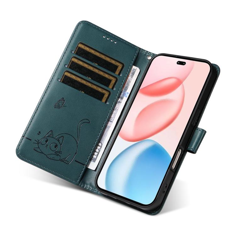 For Honor 400 Pro Global 160.8mm Adorable Cat Embossed Pattern Flip Leather Phone Case