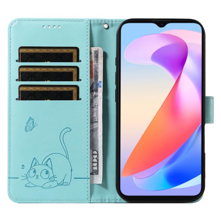 For Honor X6c / X6b / X6a / X5b Adorable Cat Embossed Pattern Flip Leather Phone Case