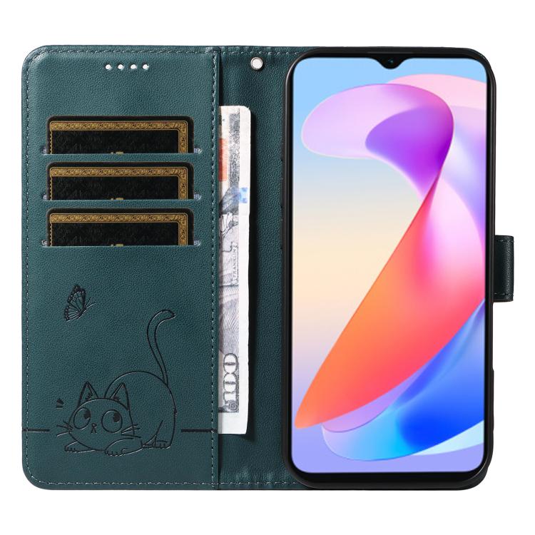 For Honor X6c / X6b / X6a / X5b Adorable Cat Embossed Pattern Flip Leather Phone Case