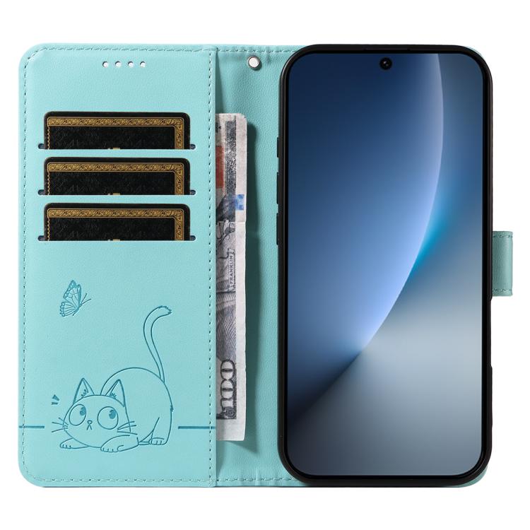 For Honor Magic8 Adorable Cat Embossed Pattern Flip Leather Phone Case