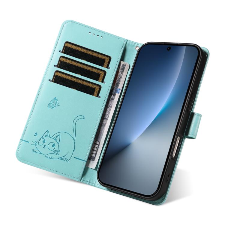 For Honor Magic8 Adorable Cat Embossed Pattern Flip Leather Phone Case