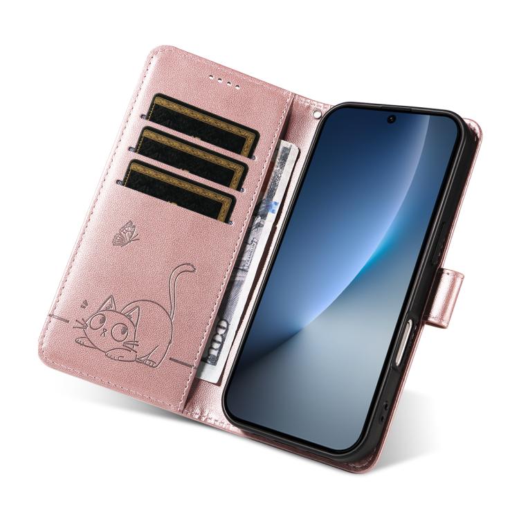 For Honor Magic8 Adorable Cat Embossed Pattern Flip Leather Phone Case