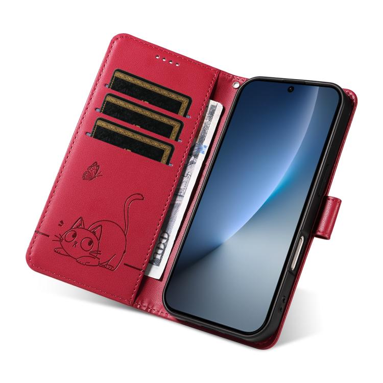 For Honor Magic8 Adorable Cat Embossed Pattern Flip Leather Phone Case