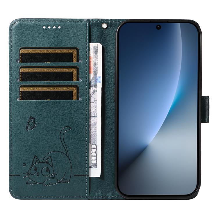 For Honor Magic8 Adorable Cat Embossed Pattern Flip Leather Phone Case