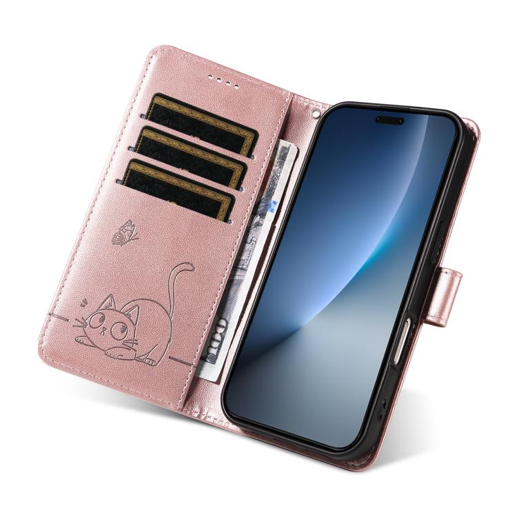 For Honor Magic8 Pro Adorable Cat Embossed Pattern Flip Leather Phone Case