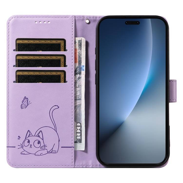 For Honor Magic8 Pro Adorable Cat Embossed Pattern Flip Leather Phone Case