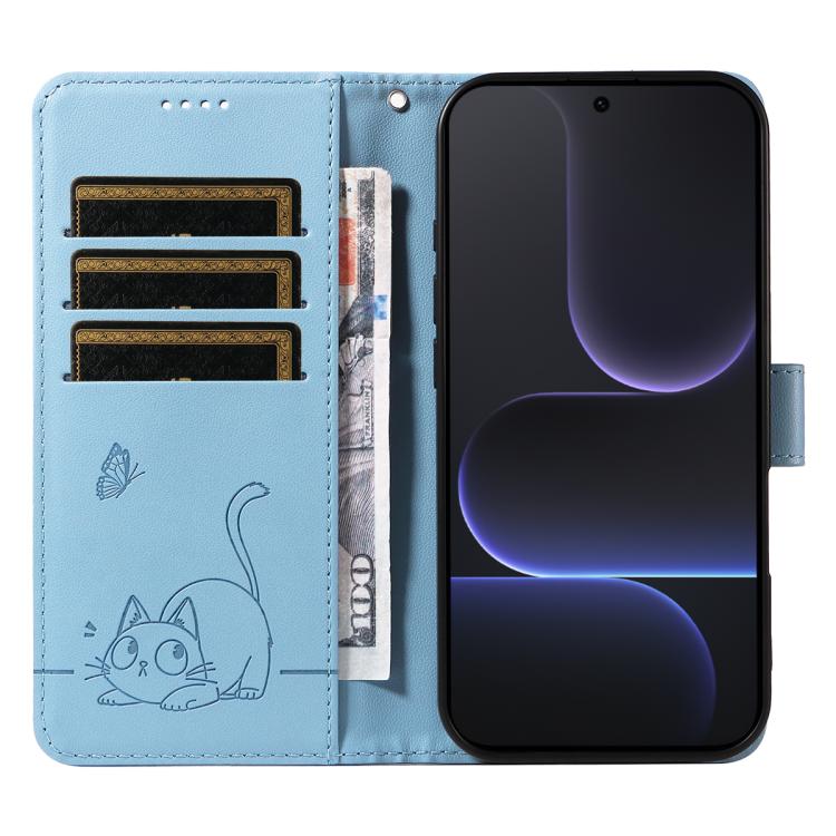 For Honor 500/500 Pro Global 155.8mm Adorable Cat Embossed Pattern Flip Leather Phone Case