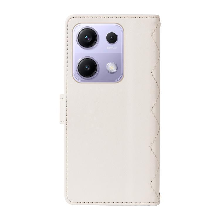 For Xiaomi Poco M6 Pro 4G Global Three Card Slot Diamond Grid Leather Phone Case with Long / Short Straps