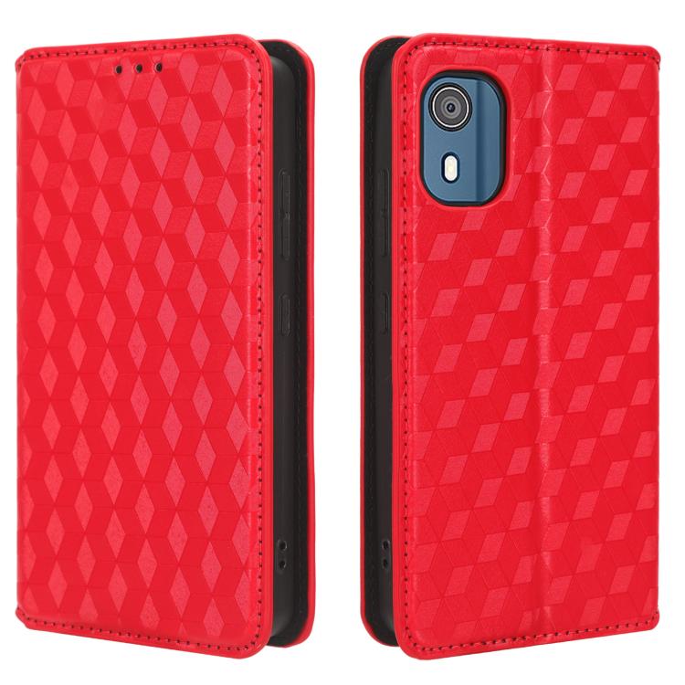 For Nokia C02 Cubic Grid Texture Flip Leather Phone Case