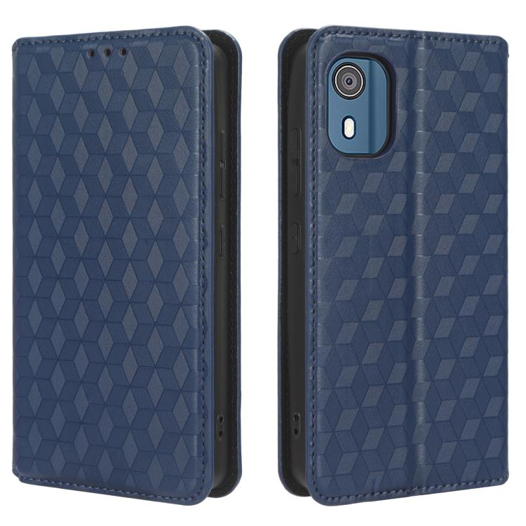 For Nokia C02 Cubic Grid Texture Flip Leather Phone Case
