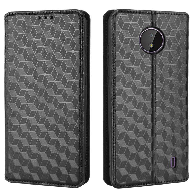 For Nokia C10 / Nokia C20 Cubic Grid Texture Flip Leather Phone Case