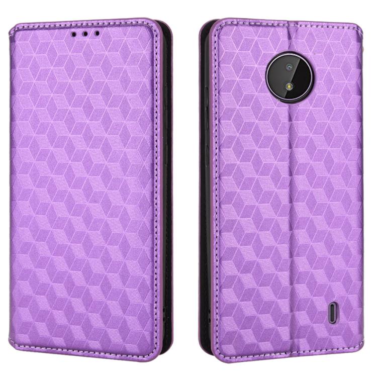 For Nokia C10 / Nokia C20 Cubic Grid Texture Flip Leather Phone Case