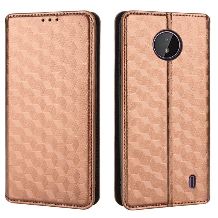 For Nokia C10 / Nokia C20 Cubic Grid Texture Flip Leather Phone Case