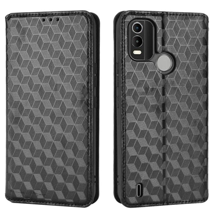 For Nokia C21 Plus Cubic Grid Texture Flip Leather Phone Case