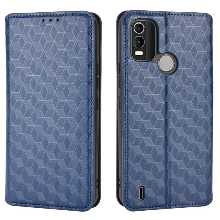 For Nokia C21 Plus Cubic Grid Texture Flip Leather Phone Case