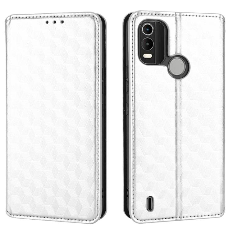 For Nokia C21 Plus Cubic Grid Texture Flip Leather Phone Case