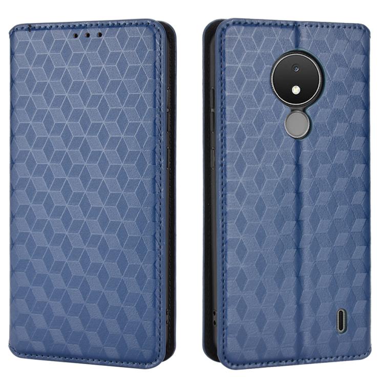 For Nokia C21 Cubic Grid Texture Flip Leather Phone Case