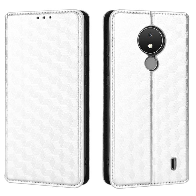 For Nokia C21 Cubic Grid Texture Flip Leather Phone Case
