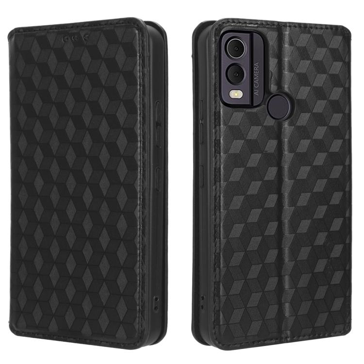 For Nokia C22 Cubic Grid Texture Flip Leather Phone Case