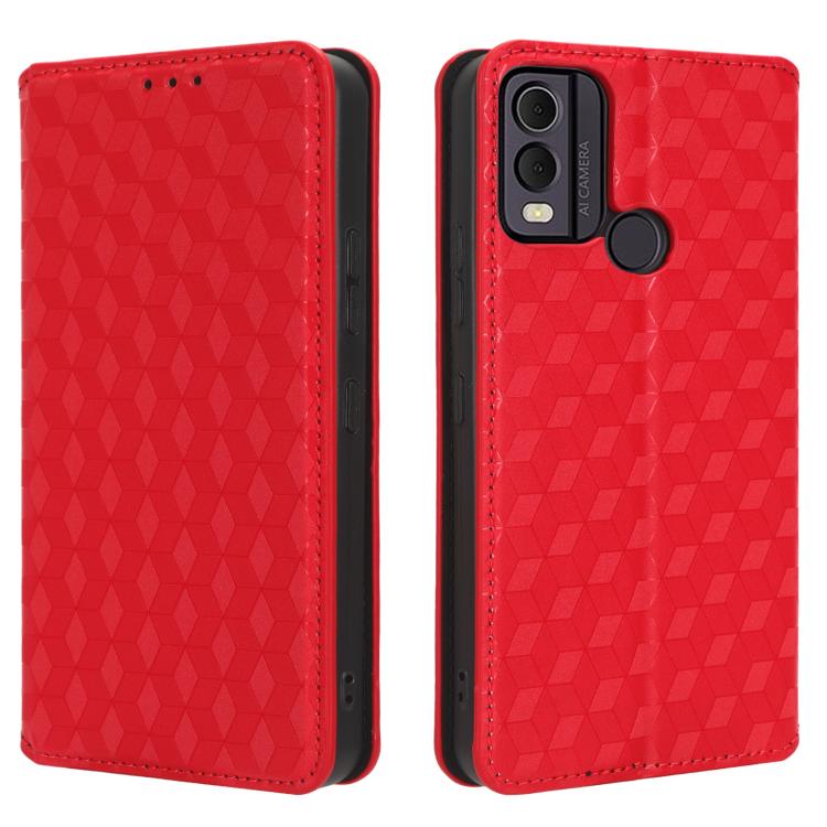 For Nokia C22 Cubic Grid Texture Flip Leather Phone Case