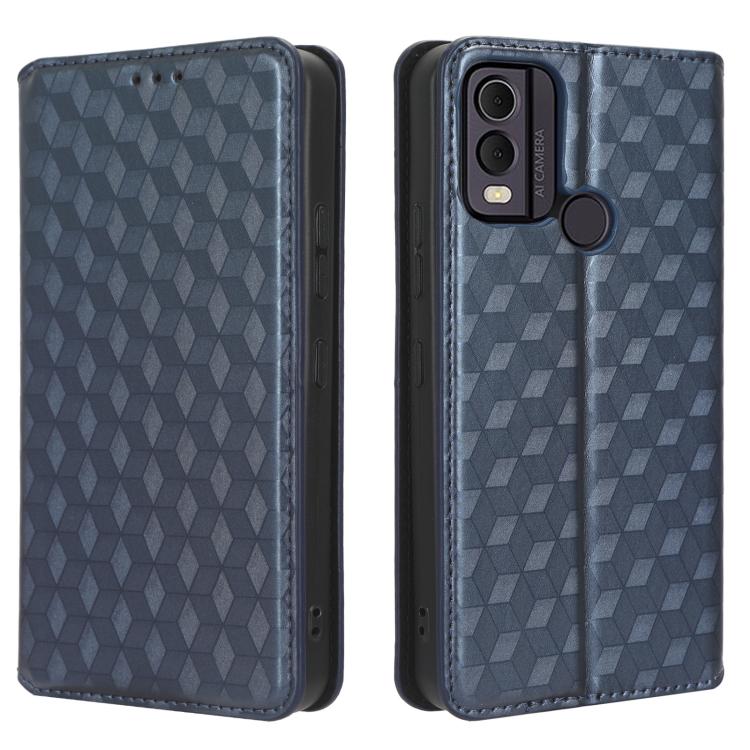 For Nokia C22 Cubic Grid Texture Flip Leather Phone Case