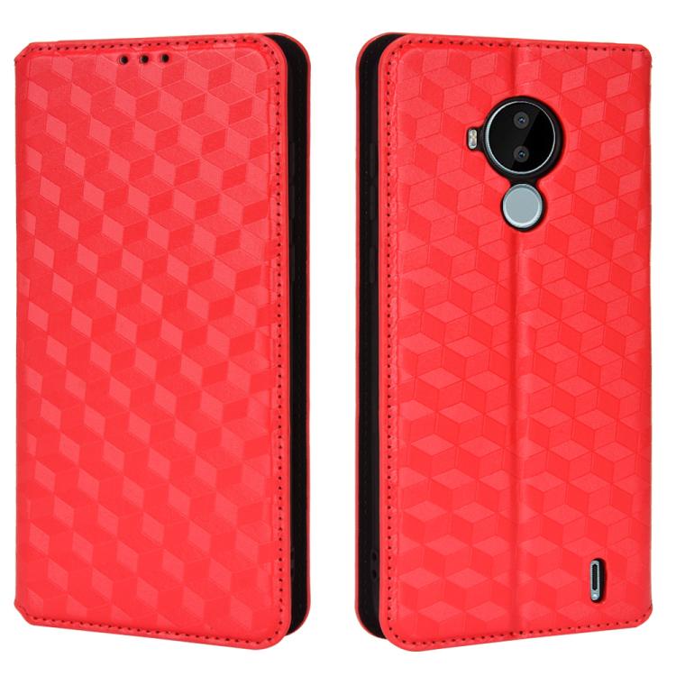 For Nokia C30 Cubic Grid Texture Flip Leather Phone Case