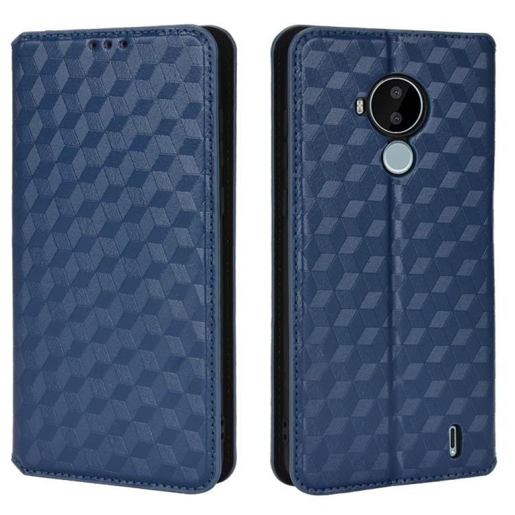 For Nokia C30 Cubic Grid Texture Flip Leather Phone Case