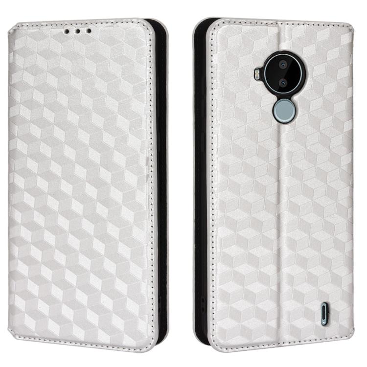 For Nokia C30 Cubic Grid Texture Flip Leather Phone Case