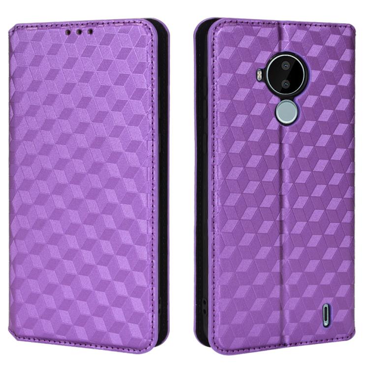 For Nokia C30 Cubic Grid Texture Flip Leather Phone Case