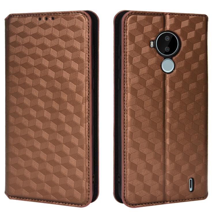 For Nokia C30 Cubic Grid Texture Flip Leather Phone Case