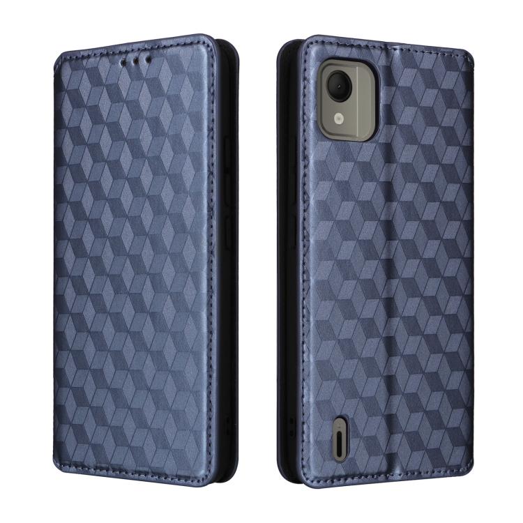 For Nokia C110 Cubic Grid Texture Flip Leather Phone Case