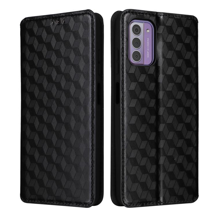 For Nokia C300 Cubic Grid Texture Flip Leather Phone Case