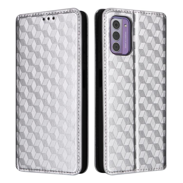 For Nokia C300 Cubic Grid Texture Flip Leather Phone Case