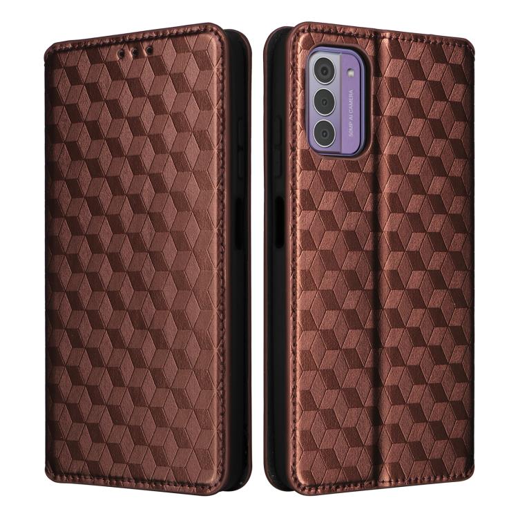 For Nokia C300 Cubic Grid Texture Flip Leather Phone Case