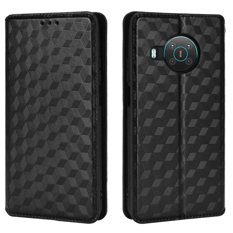 For Nokia X10 / X20 / X100 Cubic Grid Texture Flip Leather Phone Case