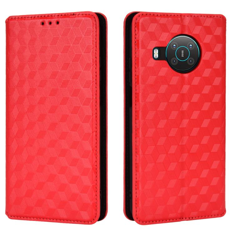 For Nokia X10 / X20 / X100 Cubic Grid Texture Flip Leather Phone Case