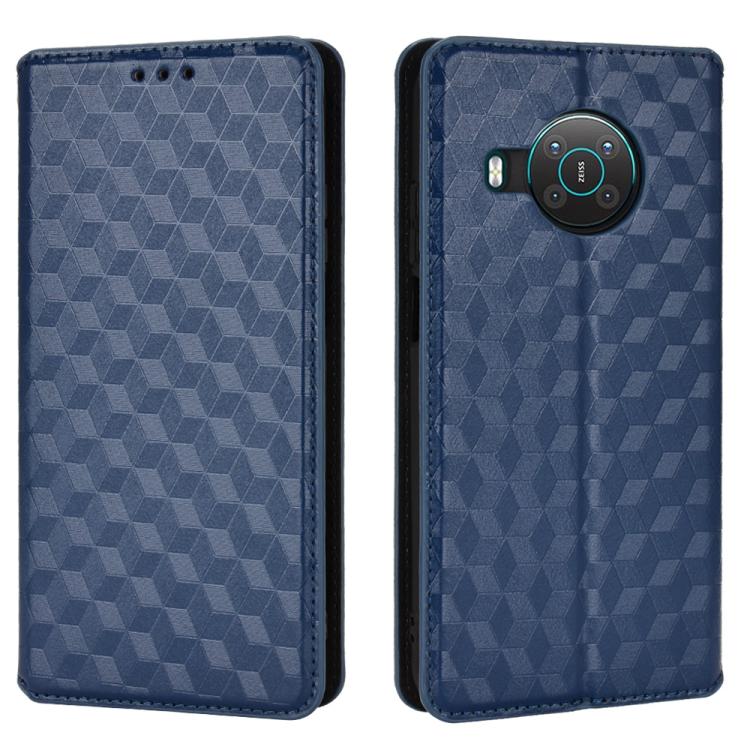 For Nokia X10 / X20 / X100 Cubic Grid Texture Flip Leather Phone Case