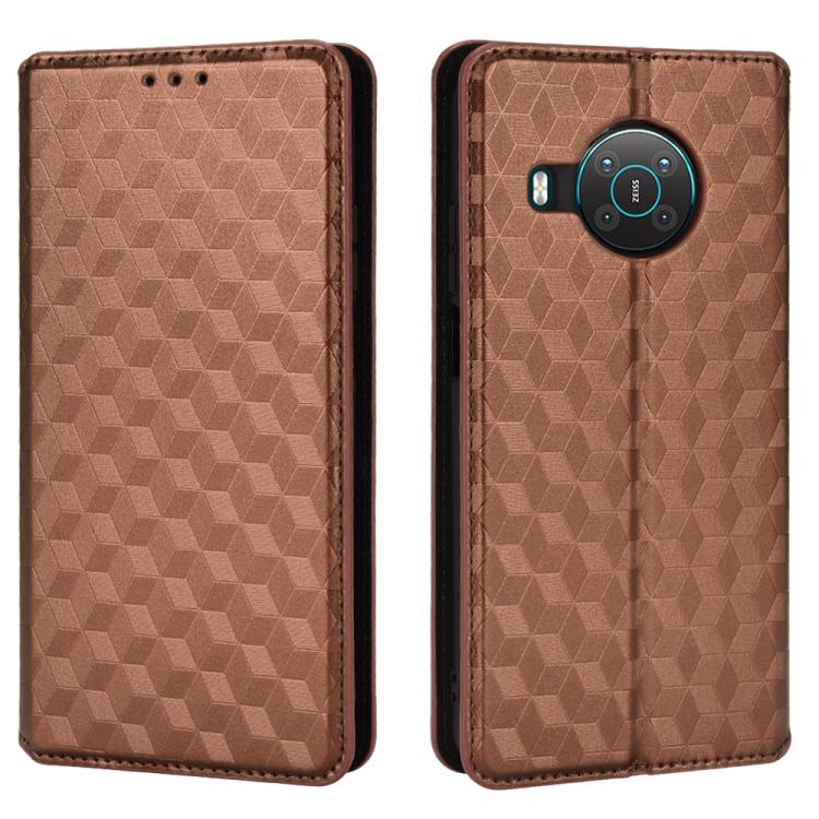 For Nokia X10 / X20 / X100 Cubic Grid Texture Flip Leather Phone Case