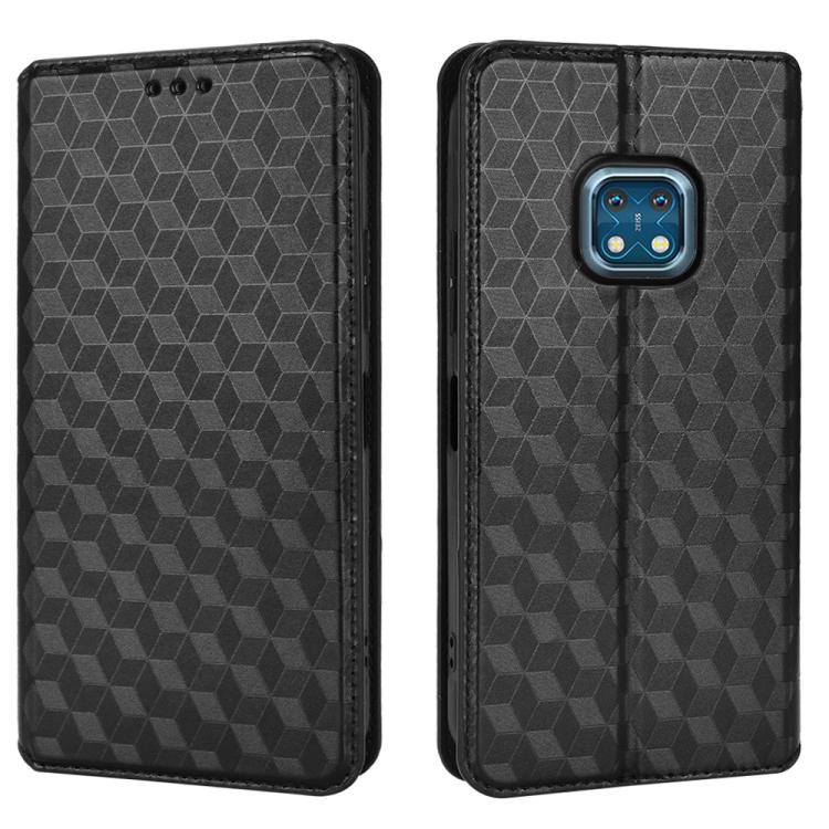 For Nokia XR20 Cubic Grid Texture Flip Leather Phone Case