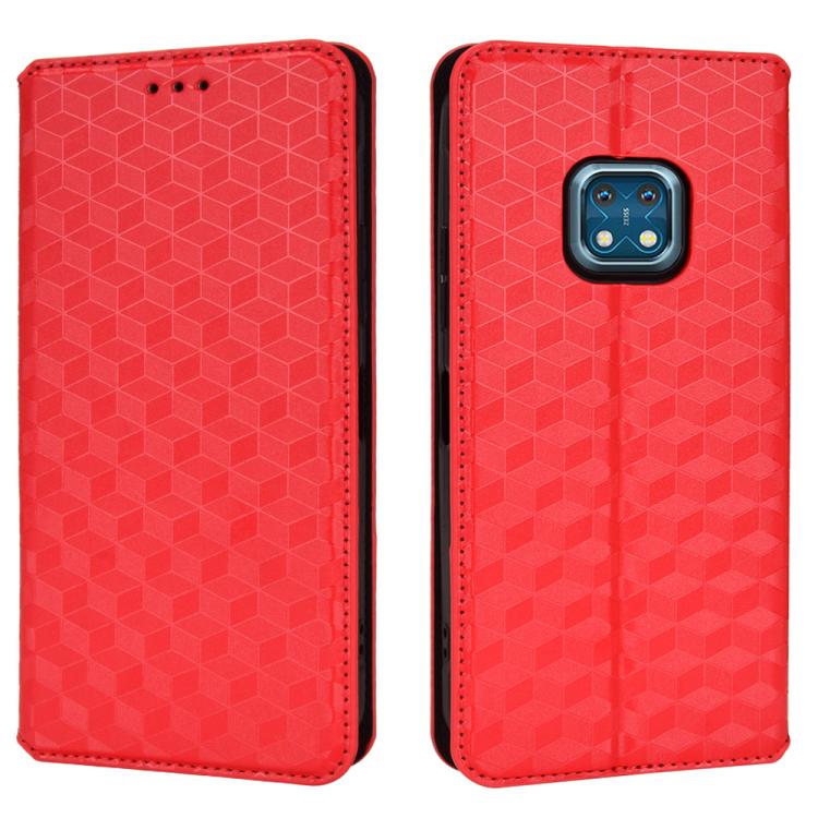 For Nokia XR20 Cubic Grid Texture Flip Leather Phone Case