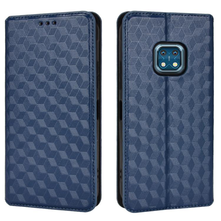 For Nokia XR20 Cubic Grid Texture Flip Leather Phone Case