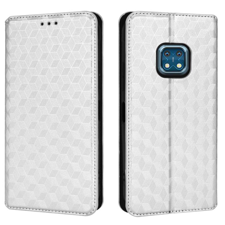 For Nokia XR20 Cubic Grid Texture Flip Leather Phone Case