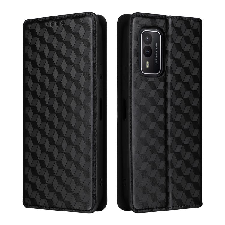 For Nokia XR21 Cubic Grid Texture Flip Leather Phone Case
