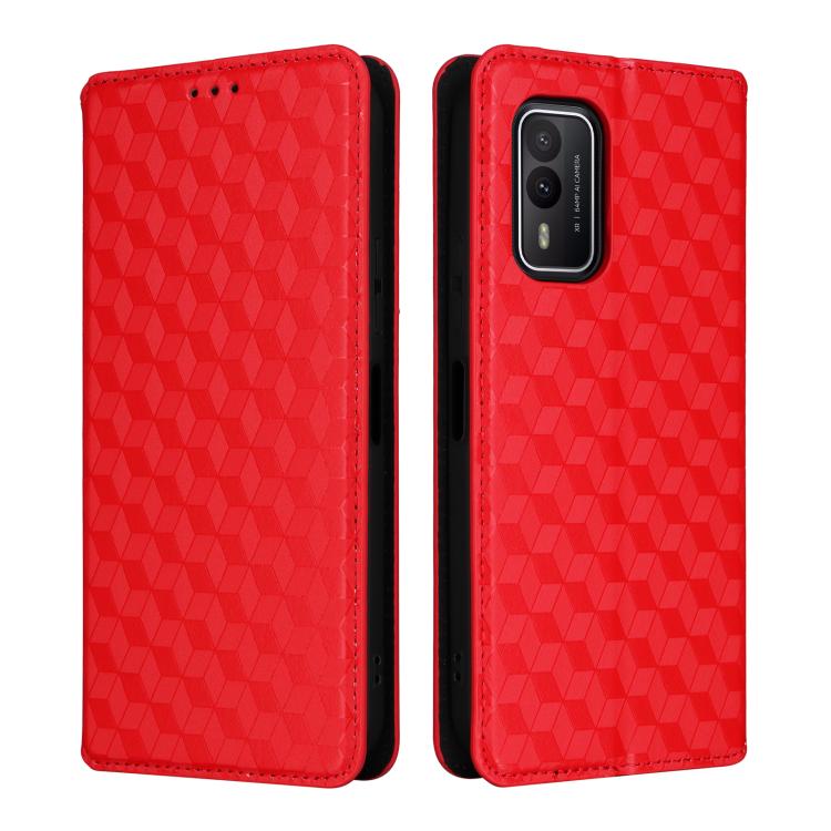 For Nokia XR21 Cubic Grid Texture Flip Leather Phone Case