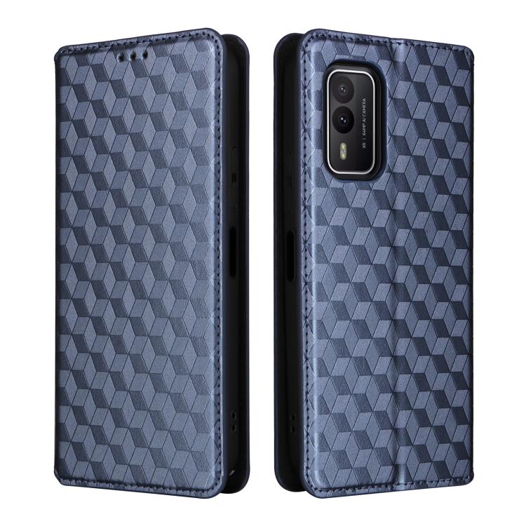 For Nokia XR21 Cubic Grid Texture Flip Leather Phone Case
